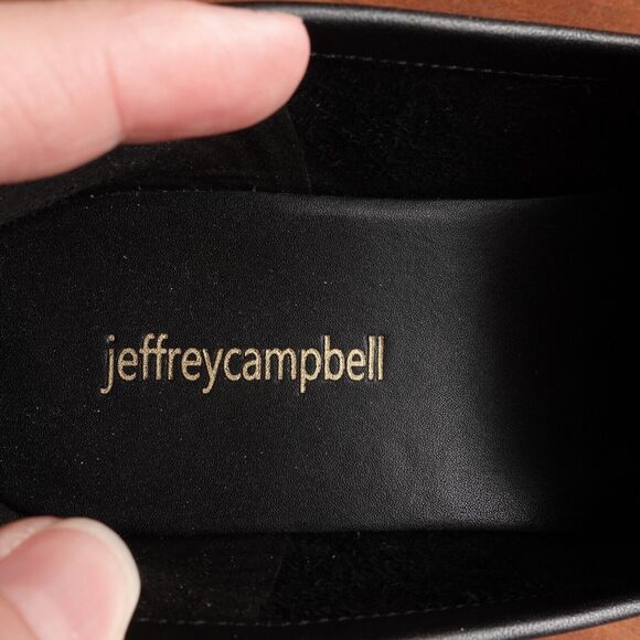 Jeffrey Campbell Loafer Womens SZ 9.5 BLK Velviteen Leather Slip On Horse Bit - Picture 12 of 13